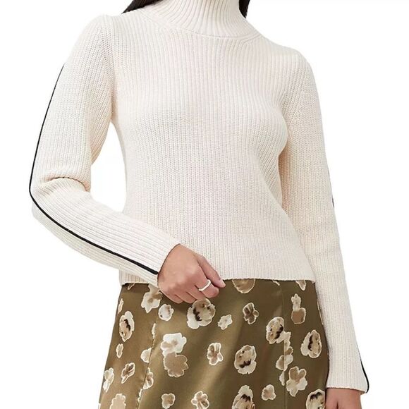 FRENCH CONNECTION Mozart Cotton Mock Neck Relaxed fit Sweater Size Medium NWT - Picture 1 of 14